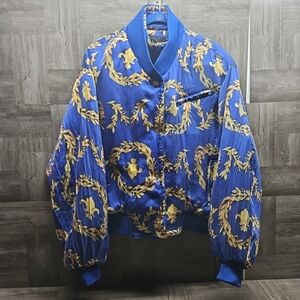 SKEA PARIS/VAIL 100% Pure Silk Blue Jacket Size 10 Made In Colorado USA